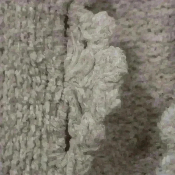 CHENILLE Knit Crochet Creme Super Soft Elegant Boho Cardigan Sweater Women Large - Picture 3 of 9